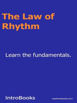 cover image of The Law of Rhythm